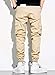 JMIERR Mens Casual Joggers Pants Stretch Elastic Waist Drawstring Cargo Pants Slim Fit Tapered Sweatpants for Men with Multi Pockets,US 34(M),Light Khaki