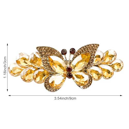 Pinza Mariposa para Cabello con Rhinestones, Clip de Metal Zinc, 9 cm miniatura 2