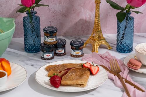 St. Dalfour Mini Marmelade Emily in Paris -100% Frucht, Fruchtaufstrich aus Frankreich, Portionspackungen 4 x 28 g (Aprikose/Erdbeere)
