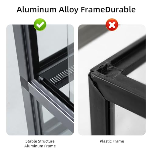 Image of 36x18x18 Glass Reptile Terrarium, 50 Gallon Aluminum Frame Reptile Enclosure with Waterproof Base, Sliding Doors, Screen Top & Stackable Design for Snakes Geckos Lizards
