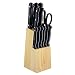 Sweet Home Collection 13 Piece High Quality Knife Set, Stainless Steel/Black/Tan