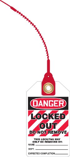 Étiquette de sécurité Danger Locked Out indéchirable avec attache autobloquante