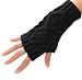 Produktbild Butterme Winter Handgefertigt Gestrickte Fingerlose Armstulpen Warm Strick Handschuhe Pulswärmer Handstulpen Armwärmer Stulpen für Damen Mädchen Schwarz