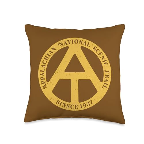 Vintage Grunge AT Logo Emblem Symbol Appalachian Trail Throw Pillow