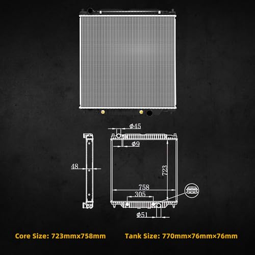 DWVO Radiator Compatible with 2005-2007 Ford F-250 F-350 F-450 F-550 Super Duty 5.4L 6.0L 6.8L V8 CU2887 by DWVO - Image 6