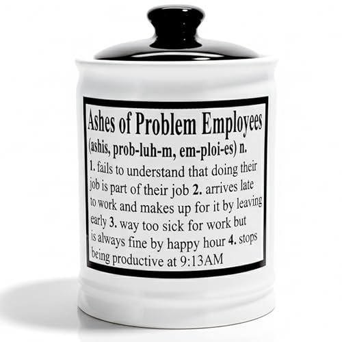 Cottage Creek Jars Ceramic Piggy Bank, Ashes of Problem Employees Jar