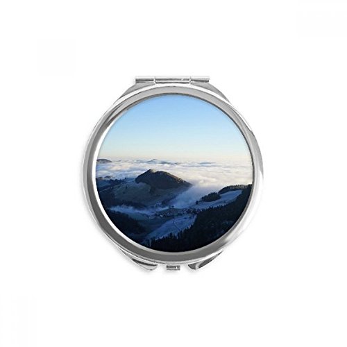 Miroir portable de maquillage format rond pour retouches en voyage motif nature sauvage