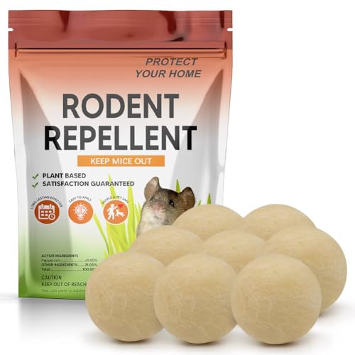 Repelente de Roedores, Repelente de Ratones para Interiores & Exteriores, Repelent de Roedores para Cocinas, Garajes, Mejor Que el Repelente Ultrasónico para Ratones, 8 Paquetes.