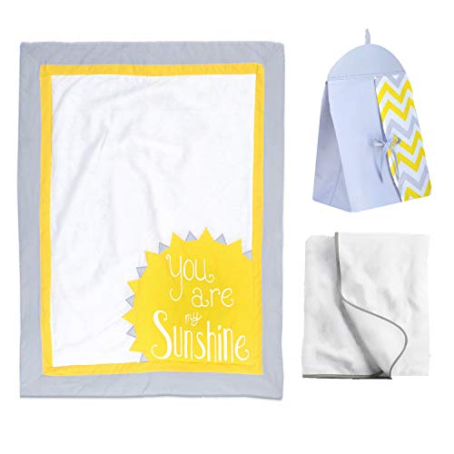 Pam Grace Creations 13 Piece Sunshine Yellow And Gray Chevron Crib Bedding Set #TOP2