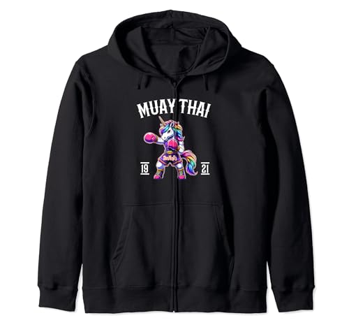 Muay Thai Unicorn - Kickboxing y Unicorn Thai Boxing Sudadera con Capucha