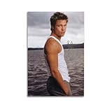 Brad Pitt Poster imprim� sur toile pour d�coration d'int�rieur ou de chambre � coucher 20 x 30 cm