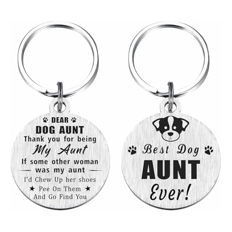 Laluminter Dog Aunt Gifts for Women - Best Dog Aunt Ever Keychain - Dog Aunt Gift Ideas for Auntie on Mother's Day Christmas Birthday Cover