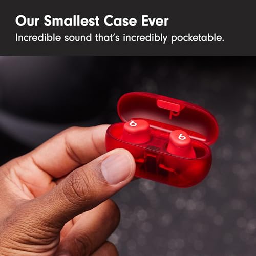 Beats Solo Buds - Wireless Bluetooth Earbuds | 18 Hours of Battery Life | Apple & Android Compatibility | Built-in Microphone - Transparent Red by Beats - Used condition - Image 3