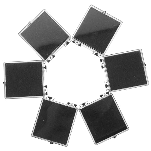 IWOWHERO 12 Pièces Boîte de Rangement Transparente avec Mousse Noire Coffret Présentation pour Médailles Épingles à Revers et Broches Organisateur Bureau Polyvalent