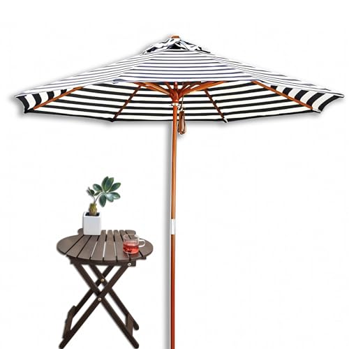 QUSYZD Parasol de terrasse extérieur de 9 Pieds avec Protection Solaire, Parasol de Table de marché, Parasol de Jardin Plus Grand, avec 8 Baleines Robustes,