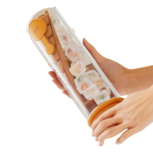 Image of Herseme Ice Trays for Freezer - Twist and Easy Release Ice Cube Tray with Lid, Isolate Odour Ice Cube Trays, BPA-Free Ice Cube Mold with18 Cubes Large Capacity, Leak-Proof Ice Mold (Brown)