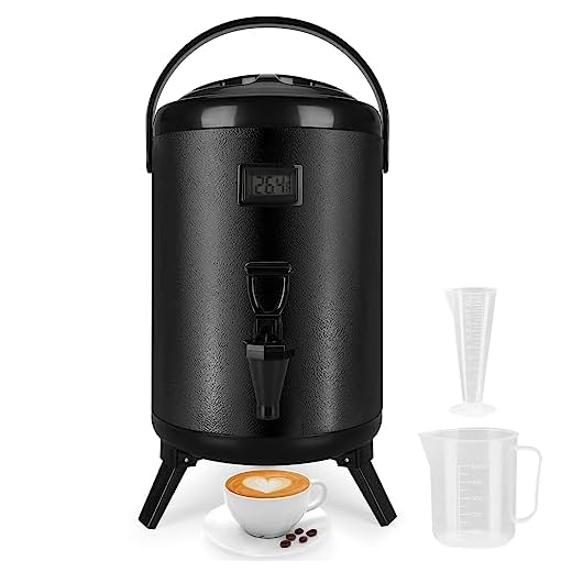Insulated Beverage Dispenser 16 QT/4.3 Gallon, Stainless Steel Beverage Dispenser Cold and Hot Drink dispenser with Thermometer-Spigot for Hot Tea & Coffee, Cold Milk, Water, Juice