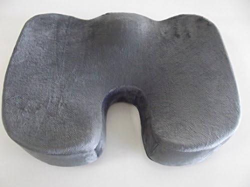 Orthopedic Gel Comfort Memory Foam Seat Cushion, Non-Skid Bottom, Office Chair Wheelchairs and Car Gel Seat Pads, For Coccyx Lower Back Support, To Relieve Back & Tailbone Pain and Sciatica (Grey)