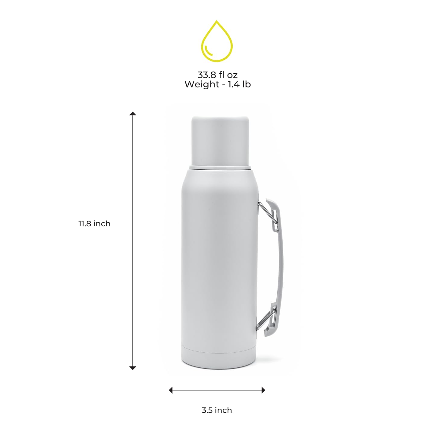BALIBETOV Set completo Yerba Mate – Modern Mate zucca (266,2 ml), thermos con 2 beccucci (999,6 ml), 2 cannucce Bombilla – Kit di qualità premium (grigio)