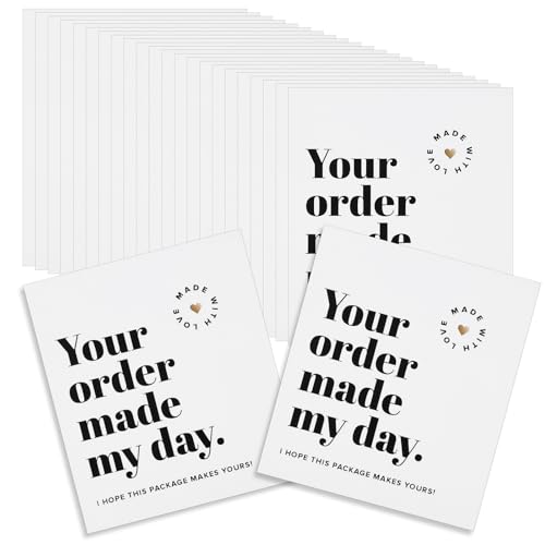 Nogeqi 100 Pcs Thank You Business Cardsfor Small Business, Small Thank You Cards Bulk, ThankYou Notes for Supporting, Packaging Supplies for Customer Appreciation (Simple Style)