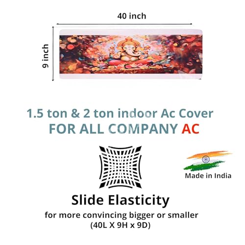 Image of Printed Split Ac Cover Combo Indoor Unit For 1.5 Ton Capacity AC, Inner Unit Ac Cover, All Weather Cover /Attractive Digital Prints /Dustproof /Water Resistant