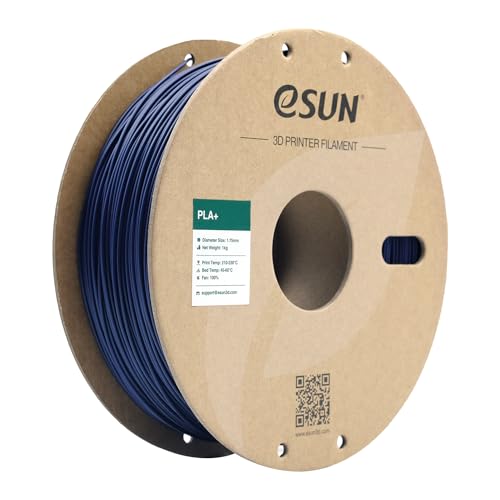 eSUN PLA+ Filament 1.75mm, 3D Drucker Filament PLA Plus, Maßgenauigkeit +/- 0.03mm, 1kg Spule (2.2 LBS) 3D Druck Filament für 3D Drucker, Dunkel Blau