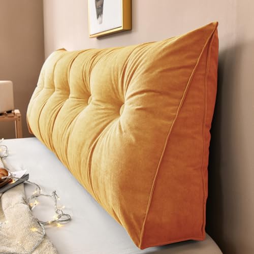 Cojín triangular para cabecero de cama, almohada suave y cómoda para respaldo de dormitorio, soporte de lectura, 200 x 50 x 20 cm, ideal para almohada de matrimonio