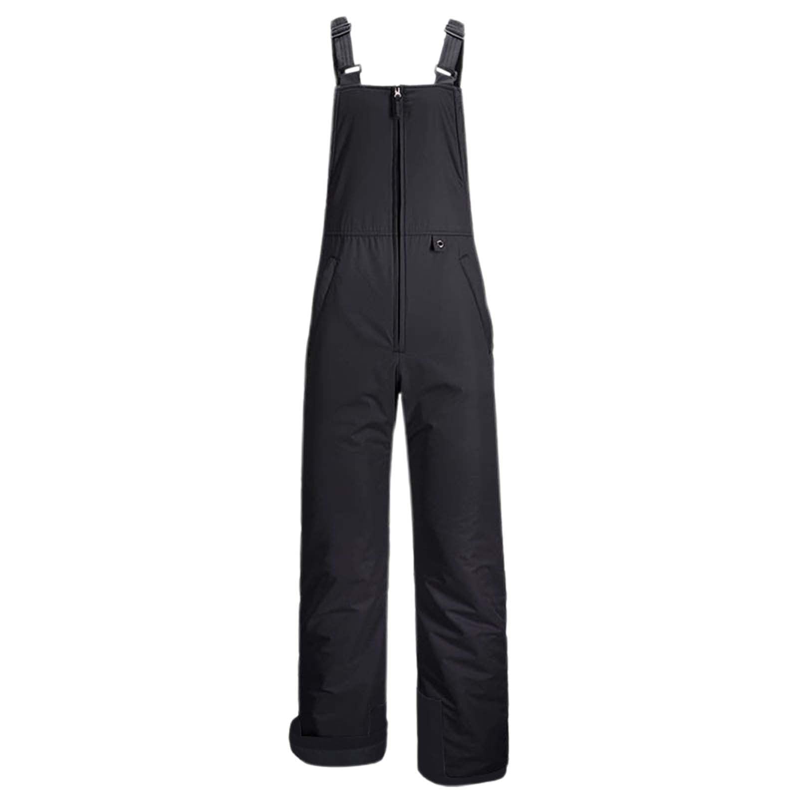 Pantalones de esquí impermeables para hombre y mujer, con cremallera térmica, resistentes al viento, pantalones de nieve cálidos de invierno de talle alto, baberos de esquí, snowboard
