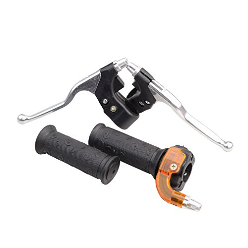 GOOFIT Poignées Twist Throttle 22mm Leviers de Frein Remplacement pour 47cc 49cc 2 Stroke Mini Moto Dirt Cross Pocket Bike VTT Leviers d'embrayage