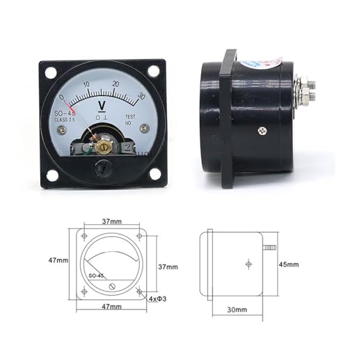 Voltmètre à aiguille encastrable SO-45 pour mesure de tension 10V - 3