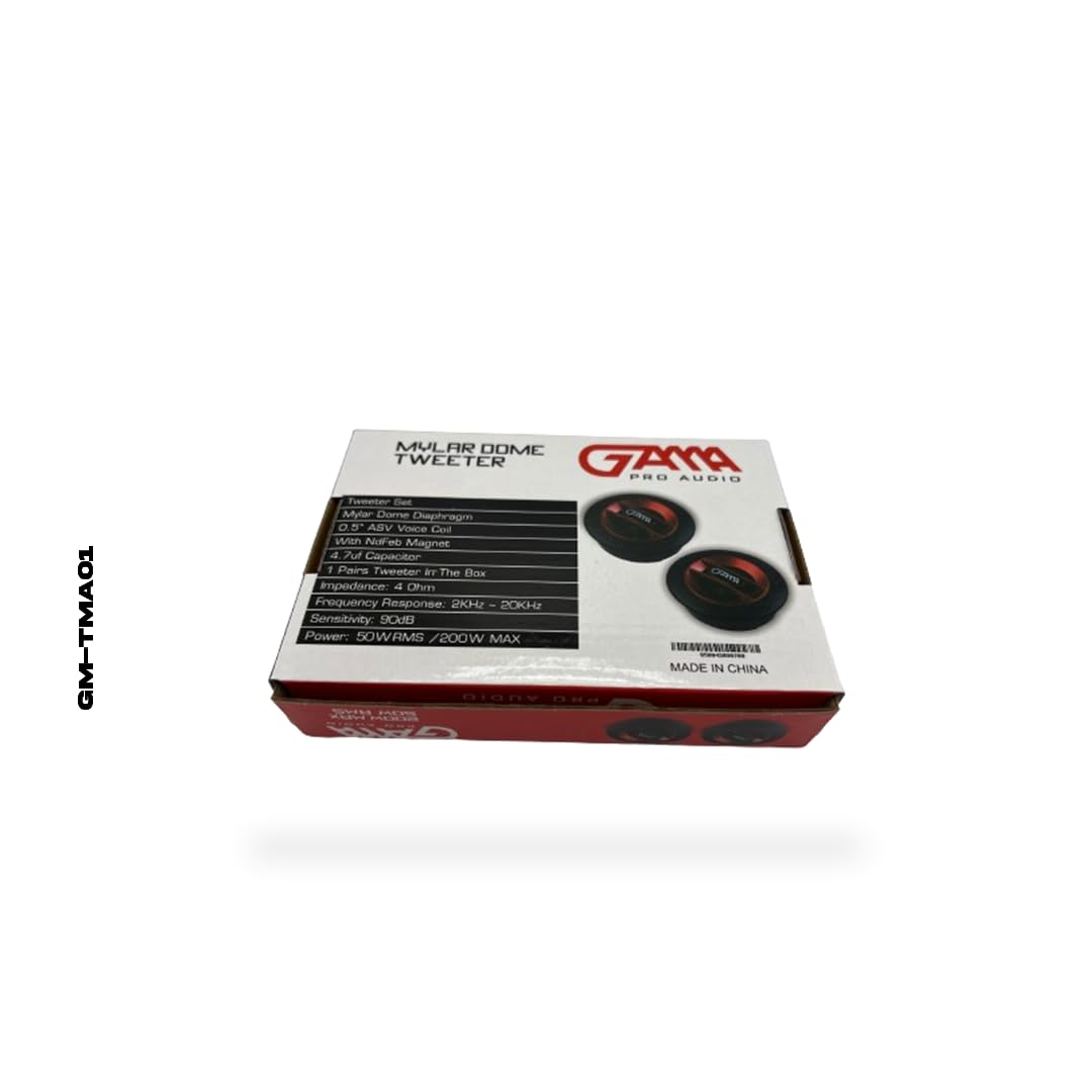 Paquete de 2 altavoces de agudos de mylar domo de 200 vatios máximo Pei Dome con imán de ferrita con bobinas de voz dobles de 4 ohmios, amplificador integrado, color negro