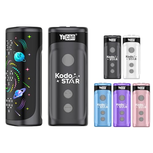 Yocan Kodo Star Box Mod �d�q�^�o�R�p �{�� ���[�J�� �R�h �X�^�[ �{�b�N�X ���b�h 510�K�i 400mAh �f�B�X�v���C���� �ϓd�� �x�C�v�o�b�e���[ �R���p�N ���L�b�h�Ȃ� �j�R�`���t���[ (Black)