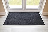 eXtreme Door Mats for Indoor | 1m x 1m Heavy Duty Entrance Matting for Hallways, Kitchen, & Office | Non-Slip, Dirt Trapper, and Super Absorbent Barrier Mat for Front & Back Door Entrance - Anthracite