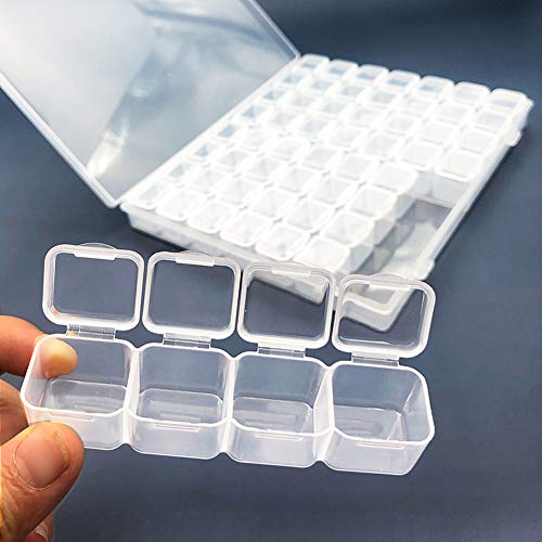 Image of 1 Pack 56 Grids Diamond-Paint-Art Box Plastic Jewelry Organizer Storage Container Diamond Embroidery Storage Boxes Nail Art Tools Storage Case for DIY Rhinestone Beads or Nail Art Small Findings