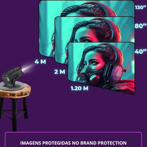 Projetor Portátil Smart mini HY320: 5G WiFi 6, Bluetooth 5.0, Android 11, 4K/1080P Full HD, 12.000 L