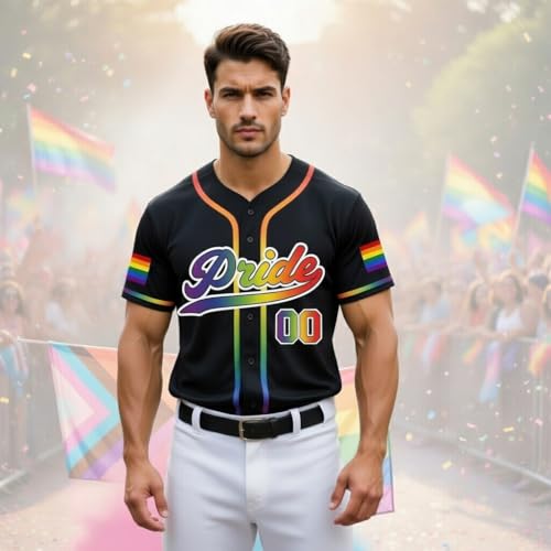 Personalized Pride Shirt - Custom Baseball Jersey, LGBTQ Shirt Pride Jersey for Men Women Youth, Community Team Uniform miniatura 2