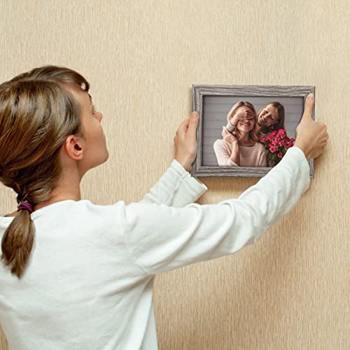 Giftgarden 7x5 Photo Frame Distressed Grey, 5 by 7 Rustic Gray Photo Frames Bulk for Wall or Tabletop, 12 Pack