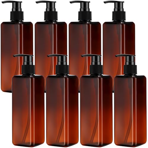 With Pump 16 Oz Refillable Shampoo Dispenser Empty Body Wash Soap Conditioner Lotion Bottles For Bathroom, Kitchen Sink, Hotel, Salon, Cosmetic