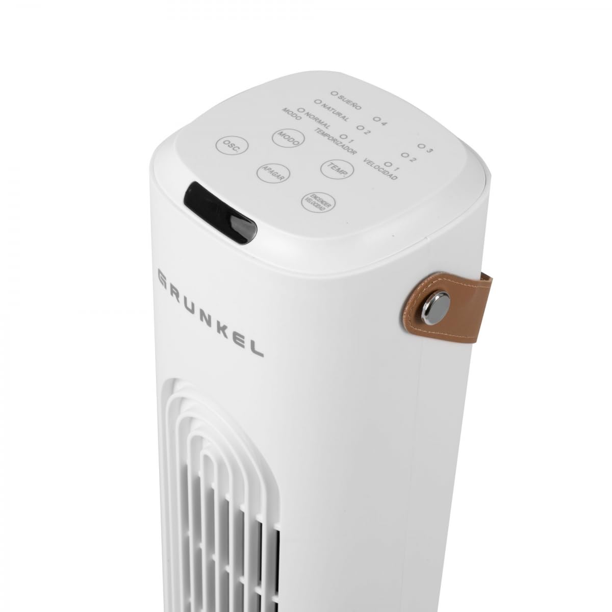 Grunkel Torre de Ventilación de 50W TF-DSG | 4 Velocidades | 3 Modos Normal/Natural/Sueño | Oscilación Electrónica | Temporizador 1-7h | Mando a Distancia | 93 cm (Blanco)