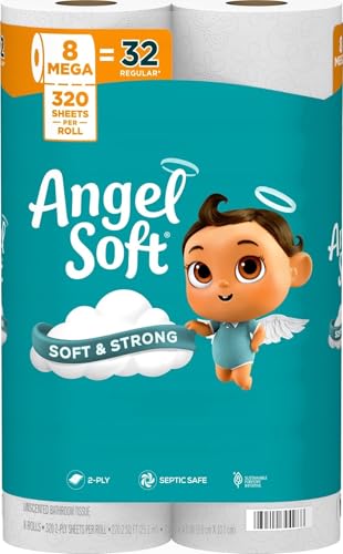 Angel Soft Toilet Paper, 8 Mega Rolls...
