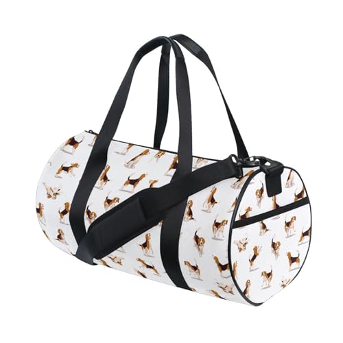 Cute Beagle Dog Round Duffel Sports Bag Lightweight with Inner Pocket Gym Bag for Men Women Duffle Bag for Travel Sports4