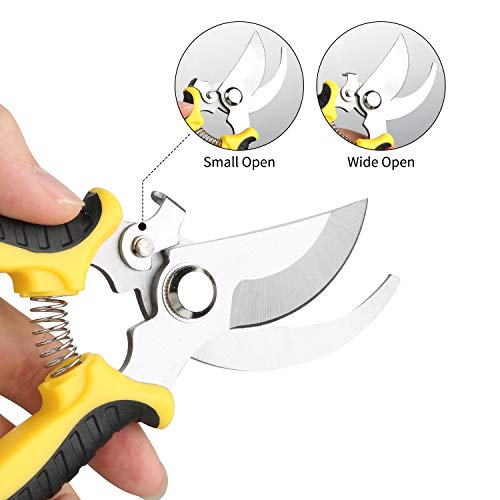 Love&Mini Pruning Shears Garden Clippers Bypass Pruners - 7.5\" Hand Gardening Cutter Clippers for Plants Garden Tools with Spring and Stainless Steel Blade - Thumbnail 5