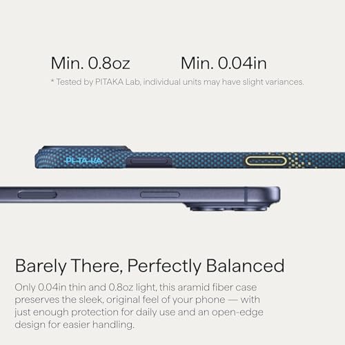 Image of Pitaka Thin Light iPhone 17 Pro 6.3 inch Case Cover with Camera Control Button, MagSafe Compatible, Ultra-Slim Case with Caseless Touch Feeling, 600D Aramid Fiber Woven (Milky Way Galaxy)
