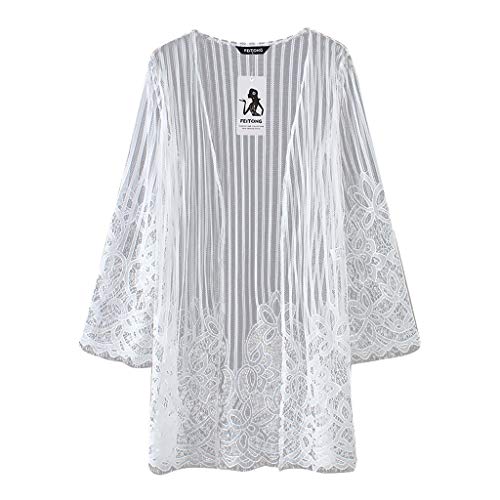 ZLBDYG Suéteres grandes e macios para mulheres, protetor solar, xale, moda praia, cardigã de renda,