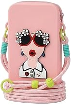 Silicone Mobile Phone Sling Bag for Girls & Women | Cute Cartoon Crossbody Phone Pouch with Adjustable Shoulder Strap | Mini Travel Shoulder Bag for Mobile, Cash, Cards & Keys |(Multicolour)
