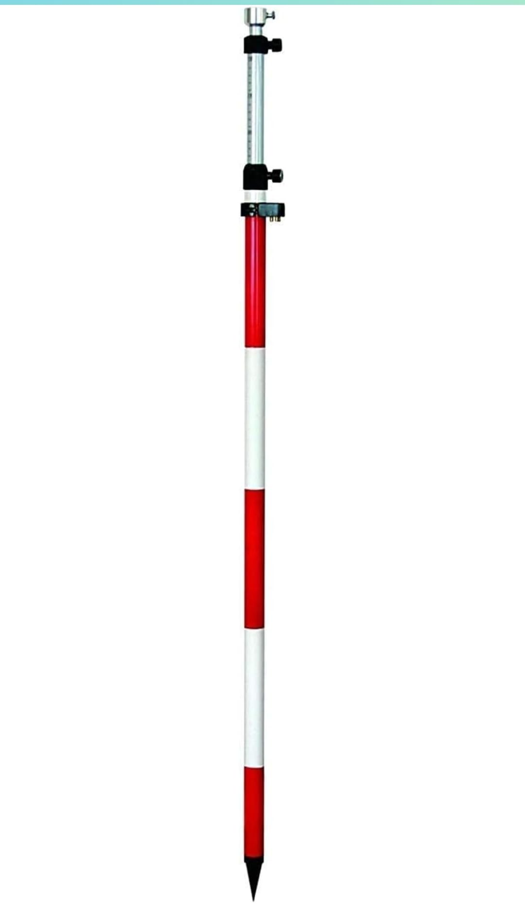 Aluminum Prism Pole with Quick Release Clamp Adjustable Top-Threaded Tip Finish with Electrostatic Powder Paint Coating Prism Pole (2.5M) with Carrying Case