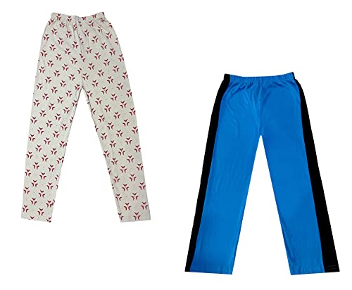 Image of IndiWeaves Boys and Girls Cotton Solid and Printed Pyjama /Pant /Trackpants [Pack of 2] Multicolor25