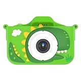 Kids Camera Toys for 3-12 Year Old Girls Boys, Children Digital Video Camcorder Camera with Cartoon Soft Silicone Cover, Best Chritmas Birthday Festival Gift for Kids (Green)
