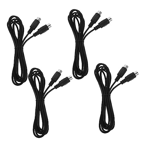 SEWACC 4pcs Midi Extension Cable Pin Male to Male Design for Electronic Pianos Keyboards Midi Instruments Convenient Double Headed Connection for