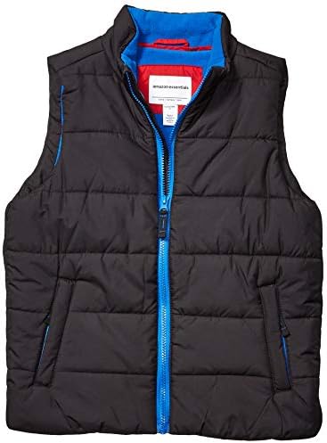 Amazon Essentials Boys' Heavyweight Puffer Vest, Black, Small